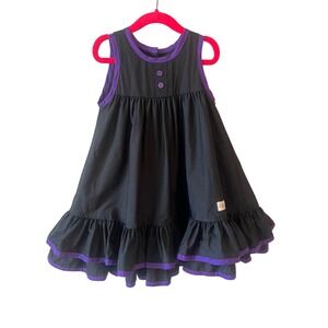Nelly Madison Lydia Dress Size 5 Black Purple Trim Halloween‎ WhimsyGoth Witchy
